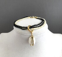 Браслет черный агат, фианит, эмаль 3-170 -  Интернет-магазин бижутерии и жемчуга " Ruspearls" , Екатеринбург 