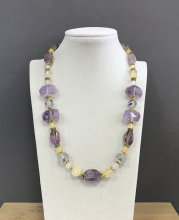 Колье аметист, цитрин, аметрин 180 -  Интернет-магазин бижутерии и жемчуга " Ruspearls" , Екатеринбург 