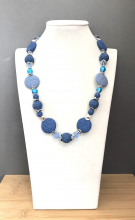 Колье лава, мурано, голубой кварц 150 -  Интернет-магазин бижутерии и жемчуга " Ruspearls" , Екатеринбург 