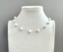 Колье серебро 925, жемчуг речной белый ж45-280* д.7,5мм -  Интернет-магазин бижутерии и жемчуга " Ruspearls" , Екатеринбург 