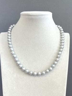 Бусы жемчуг речной серый 45-220 д.8,5-9 мм -  Интернет-магазин бижутерии и жемчуга " Ruspearls" , Екатеринбург 