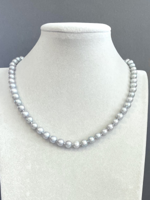 Бусы жемчуг речной серый 45-280 д.7 мм -  Интернет-магазин бижутерии и жемчуга " Ruspearls" , Екатеринбург 