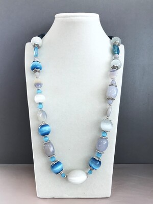 Колье кошачий глаз, агат 160 -  Интернет-магазин бижутерии и жемчуга " Ruspearls" , Екатеринбург 