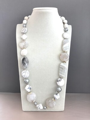 Колье агат, кахалонг, турмалин в кварце 140 -  Интернет-магазин бижутерии и жемчуга " Ruspearls" , Екатеринбург 