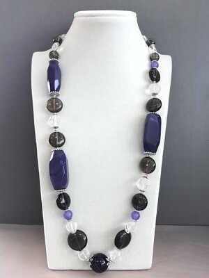 Колье агат, раухтопаз, горный хрусталь 250 -  Интернет-магазин бижутерии и жемчуга " Ruspearls" , Екатеринбург 