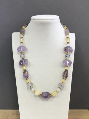 Колье аметист, цитрин, аметрин 180 -  Интернет-магазин бижутерии и жемчуга " Ruspearls" , Екатеринбург 