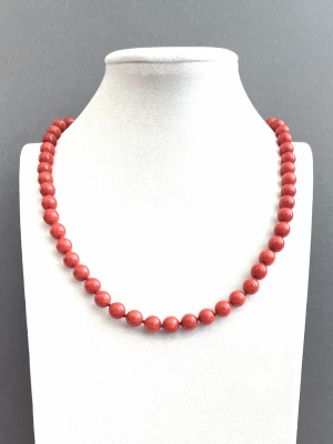 Бусы коралл терракот 50-170  д.8 мм -  Интернет-магазин бижутерии и жемчуга " Ruspearls" , Екатеринбург 