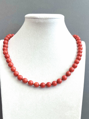 Бусы коралл терракот 50-170  д.8 мм -  Интернет-магазин бижутерии и жемчуга " Ruspearls" , Екатеринбург 