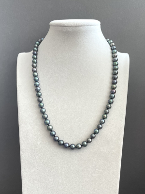 Бусы жемчуг речной черный 50-290 д.7,5мм -  Интернет-магазин бижутерии и жемчуга " Ruspearls" , Екатеринбург 