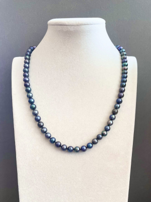 Бусы жемчуг речной черный 50-290 д.7,5мм -  Интернет-магазин бижутерии и жемчуга " Ruspearls" , Екатеринбург 