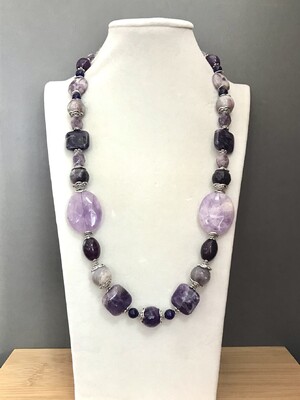 Колье аметист, лепидолит, агат 250 -  Интернет-магазин бижутерии и жемчуга " Ruspearls" , Екатеринбург 