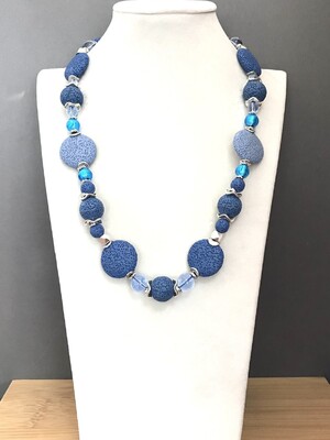 Колье лава, мурано, голубой кварц 150 -  Интернет-магазин бижутерии и жемчуга " Ruspearls" , Екатеринбург 