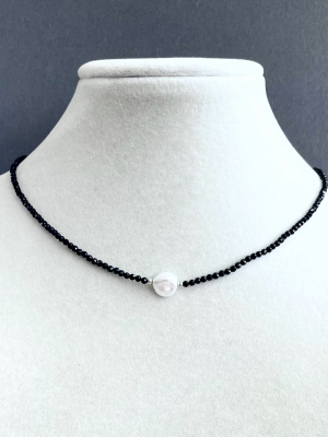 Колье шпинель, жемчуг речной барчный 40-180 -  Интернет-магазин бижутерии и жемчуга " Ruspearls" , Екатеринбург 