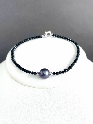 браслет шпинель, жемчуг речной 130 -  Интернет-магазин бижутерии и жемчуга " Ruspearls" , Екатеринбург 