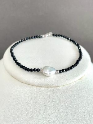 браслет шпинель, жемчуг речной барочный 115 -  Интернет-магазин бижутерии и жемчуга " Ruspearls" , Екатеринбург 