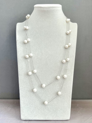 Колье серебро 925, жемчуг речной ж119-1040 -  Интернет-магазин бижутерии и жемчуга " Ruspearls" , Екатеринбург 