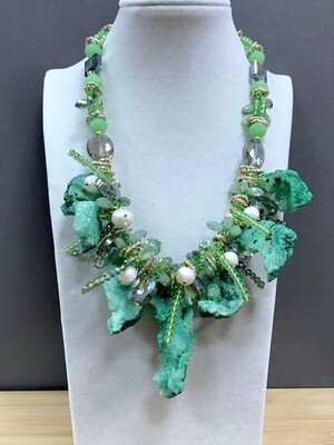 Колье агат, кварц 320 -  Интернет-магазин бижутерии и жемчуга " Ruspearls" , Екатеринбург 