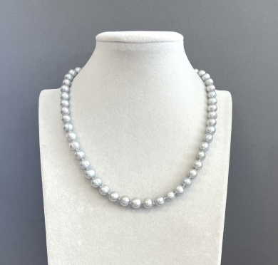 Бусы жемчуг речной серый 45-220 д.8,5-9 мм -  Интернет-магазин бижутерии и жемчуга " Ruspearls" , Екатеринбург 