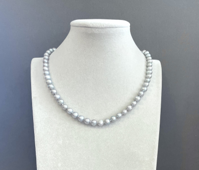 Бусы жемчуг речной серый 45-280 д.7 мм -  Интернет-магазин бижутерии и жемчуга " Ruspearls" , Екатеринбург 