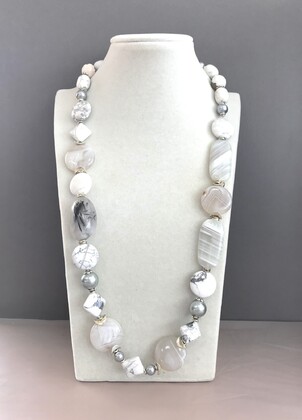 Колье агат, кахалонг, турмалин в кварце 140 -  Интернет-магазин бижутерии и жемчуга " Ruspearls" , Екатеринбург 