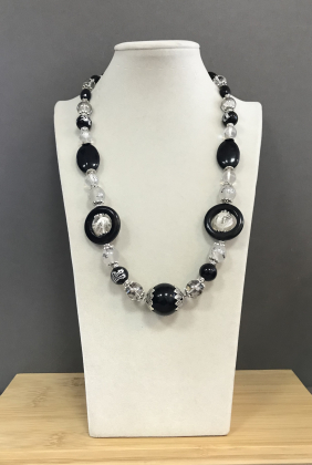 Колье агат, горный хрусталь, полимер 180 -  Интернет-магазин бижутерии и жемчуга " Ruspearls" , Екатеринбург 