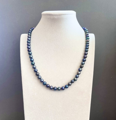 Бусы жемчуг речной черный 50-290 д.7,5мм -  Интернет-магазин бижутерии и жемчуга " Ruspearls" , Екатеринбург 