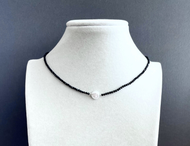 Колье шпинель, жемчуг речной барчный 40-180 -  Интернет-магазин бижутерии и жемчуга " Ruspearls" , Екатеринбург 