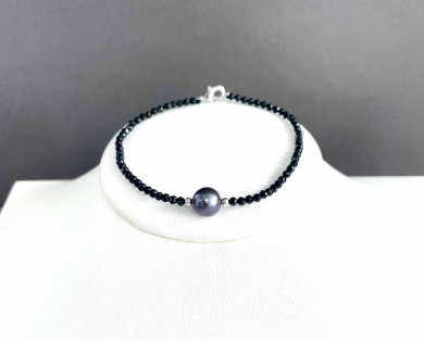 браслет шпинель, жемчуг речной 130 -  Интернет-магазин бижутерии и жемчуга " Ruspearls" , Екатеринбург 