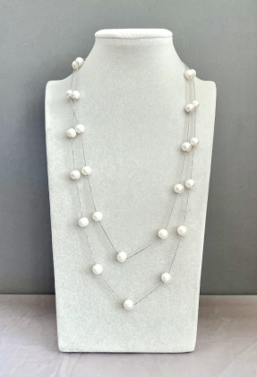 Колье серебро 925, жемчуг речной ж119-1040 -  Интернет-магазин бижутерии и жемчуга " Ruspearls" , Екатеринбург 