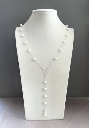 Колье серебро 925, жемчуг речной 80-950 -  Интернет-магазин бижутерии и жемчуга " Ruspearls" , Екатеринбург 